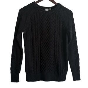 Gap Black Cotton Knit Sweater Sz XS